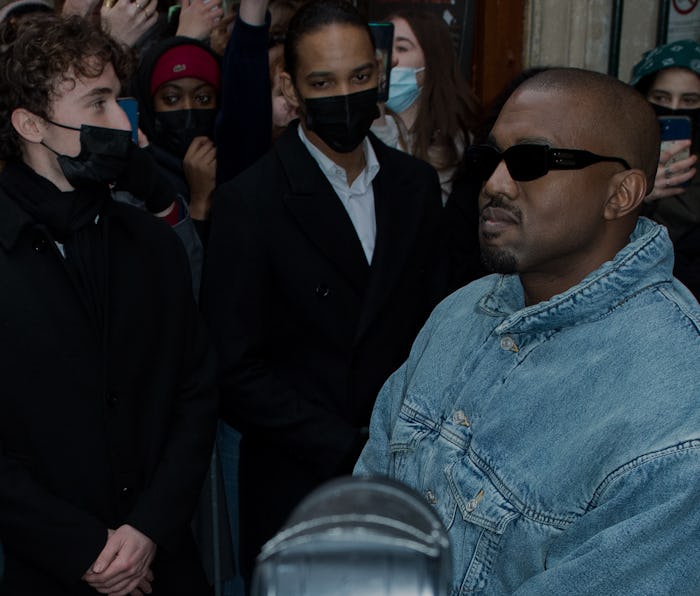 PARIS, FRANCE - JANUARY 23: Ye attends the Kenzo Fall/Winter 2022/2023 show as part of Paris Fashion...