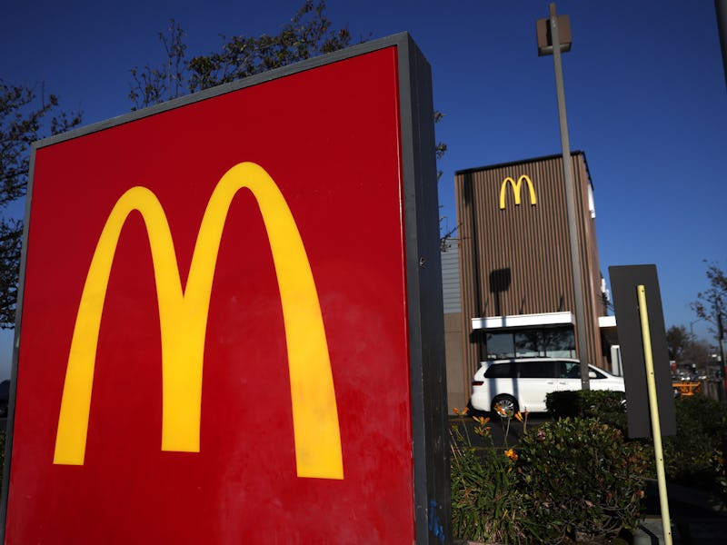 EL CERRITO, CALIFORNIA - JANUARY 27: A sign is posted in front of a McDonald's restaurant on January...