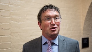 UNITED STATES - JUNE 7: Rep. Thomas Massie, leaves the House Republicans' caucus meeting in the Capi...