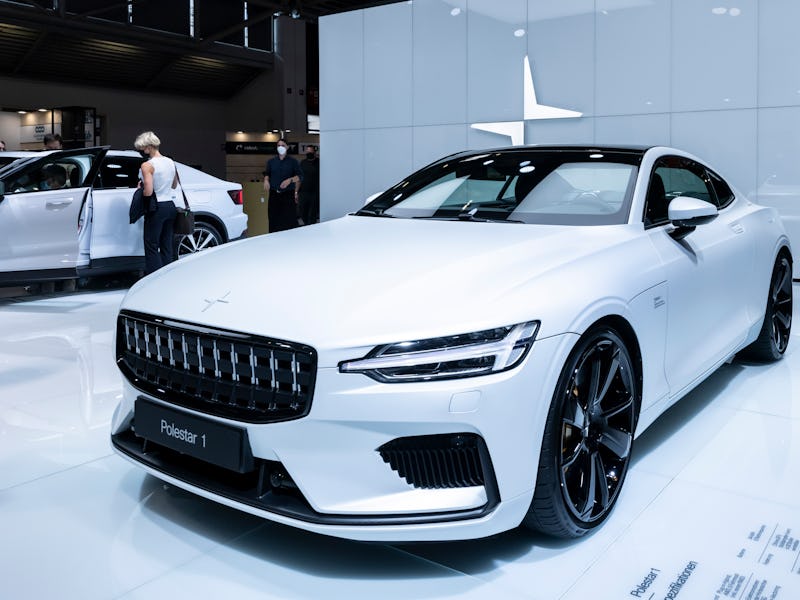 MUNICH, GERMANY - SEPTEMBER 06: A Polestar 1 car is presented at the Munich Motor Show IAA Mobility ...