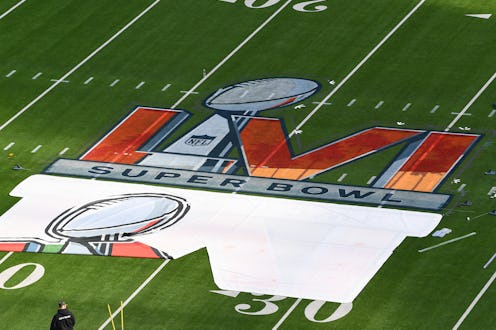 INGLEWOOD, CA - FEBRUARY 8: A view of the SoFi Stadium field during Super Bowl LVI media availabilit...