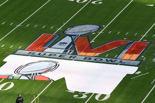 INGLEWOOD, CA - FEBRUARY 8: A view of the SoFi Stadium field during Super Bowl LVI media availabilit...