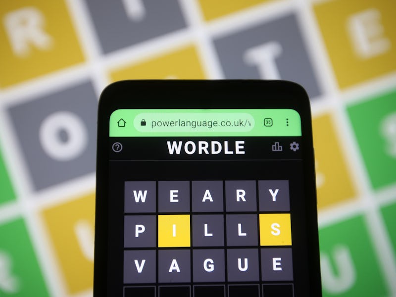 UKRAINE - 2022/02/02: In this photo illustration, a Wordle, a web-based word game is seen on a smart...