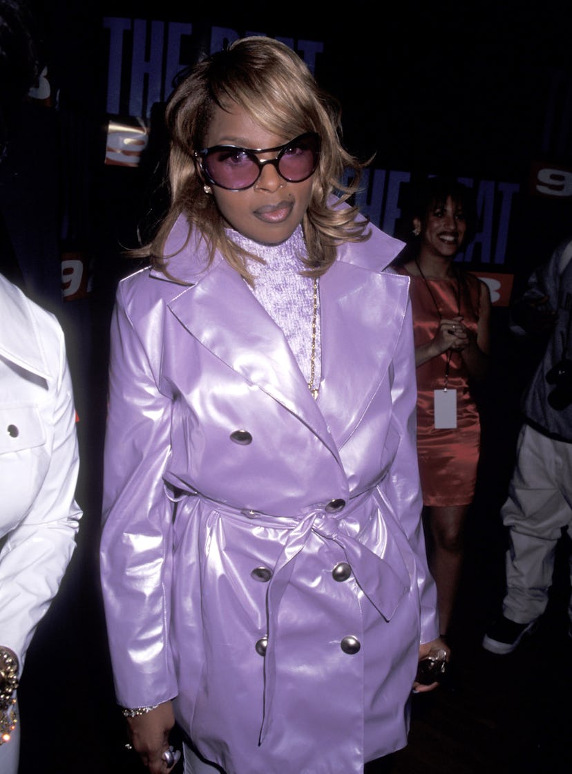 Mary J. Blige styled in an all purple look in 1996. 