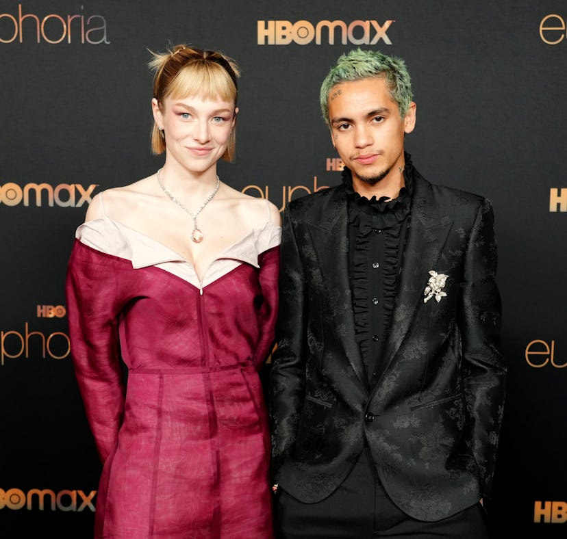 LOS ANGELES, CALIFORNIA - JANUARY 05: (L-R) Hunter Schafer and Dominic Fike attend HBO's "Euphoria" ...
