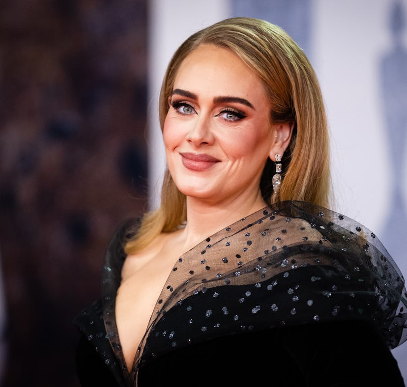 LONDON, ENGLAND - FEBRUARY 08: Adele attends The BRIT Awards 2022 at The O2 Arena on February 08, 20...