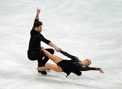 USA's Zachary Donohue and Madison Hubbell during the Ice Dance - Rhythm Dance at the Capital Indoor ...