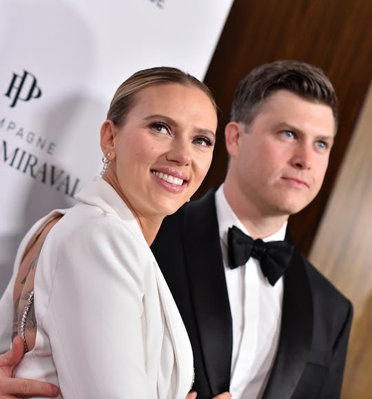 BEVERLY HILLS, CALIFORNIA - NOVEMBER 18: Scarlett Johansson and Colin Jost attend the 35th Annual Am...