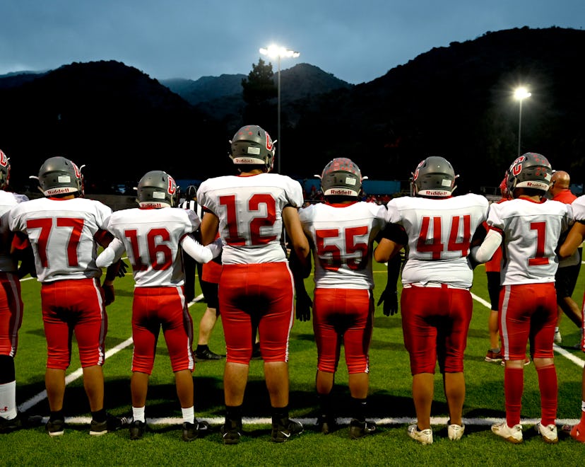 Avalon, CA - November 19: The California School for the Deaf, Riverside football team (CSDR) on the ...