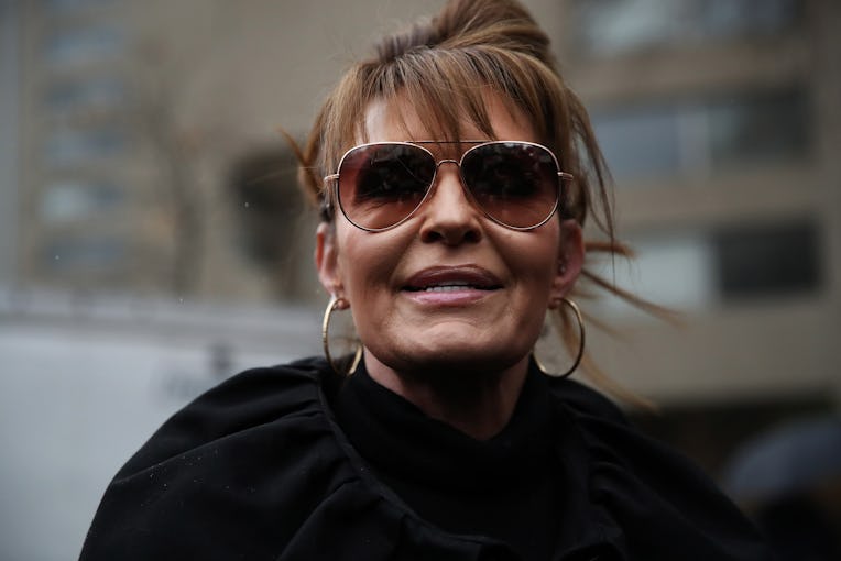 NEW YORK, NEW YORK - FEBRUARY 03: Former Alaska Governor Sarah Palin arrives at a federal court in M...