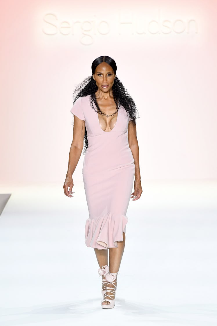 Beverly Johnson walking the runway for Sergio Hudson during New York Fashion Week: The Shows at Spri...