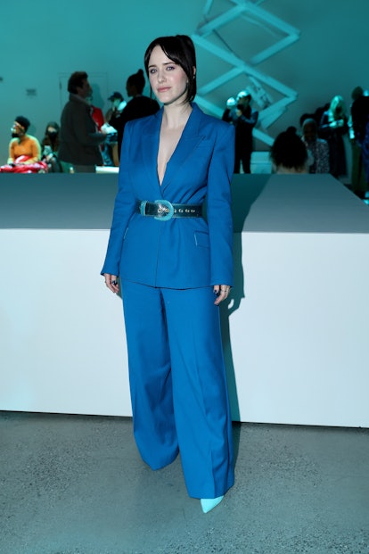 Rachel Brosnahan attends Sergio Hudson's Fall/Winter 2022 runway show.