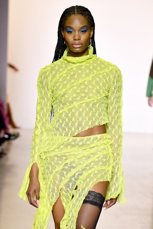 Blue eyeshadow was seen all over the runways at New York Fashion Week F/W '22.