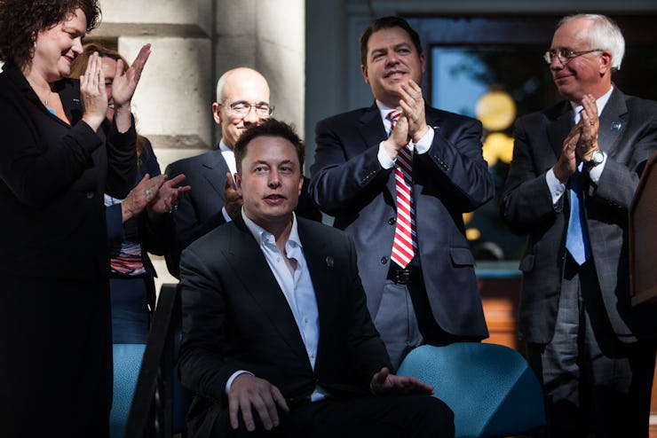 CARSON CITY, NEVADA- SEPTEMBER 4: Elon Musk, CEO of Tesla Motors, is introduced by Governor Brian Sa...