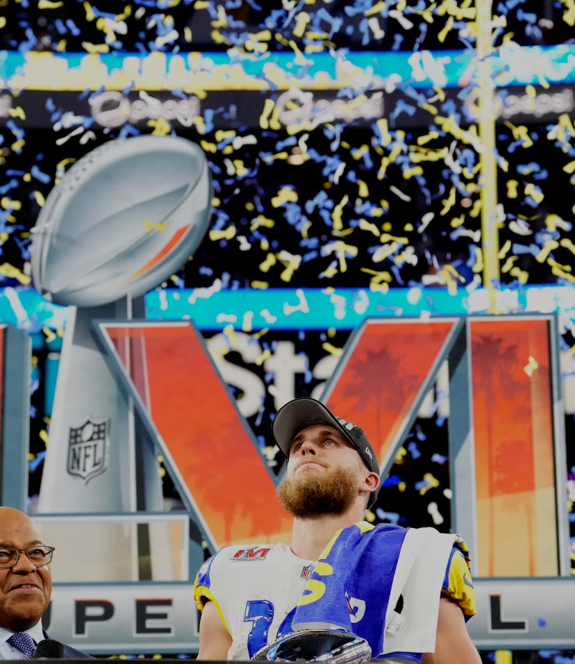 Inglewood, CA - February 13: Wide receiver Cooper Kupp #10 of the Los Angeles Rams after the Rams d...