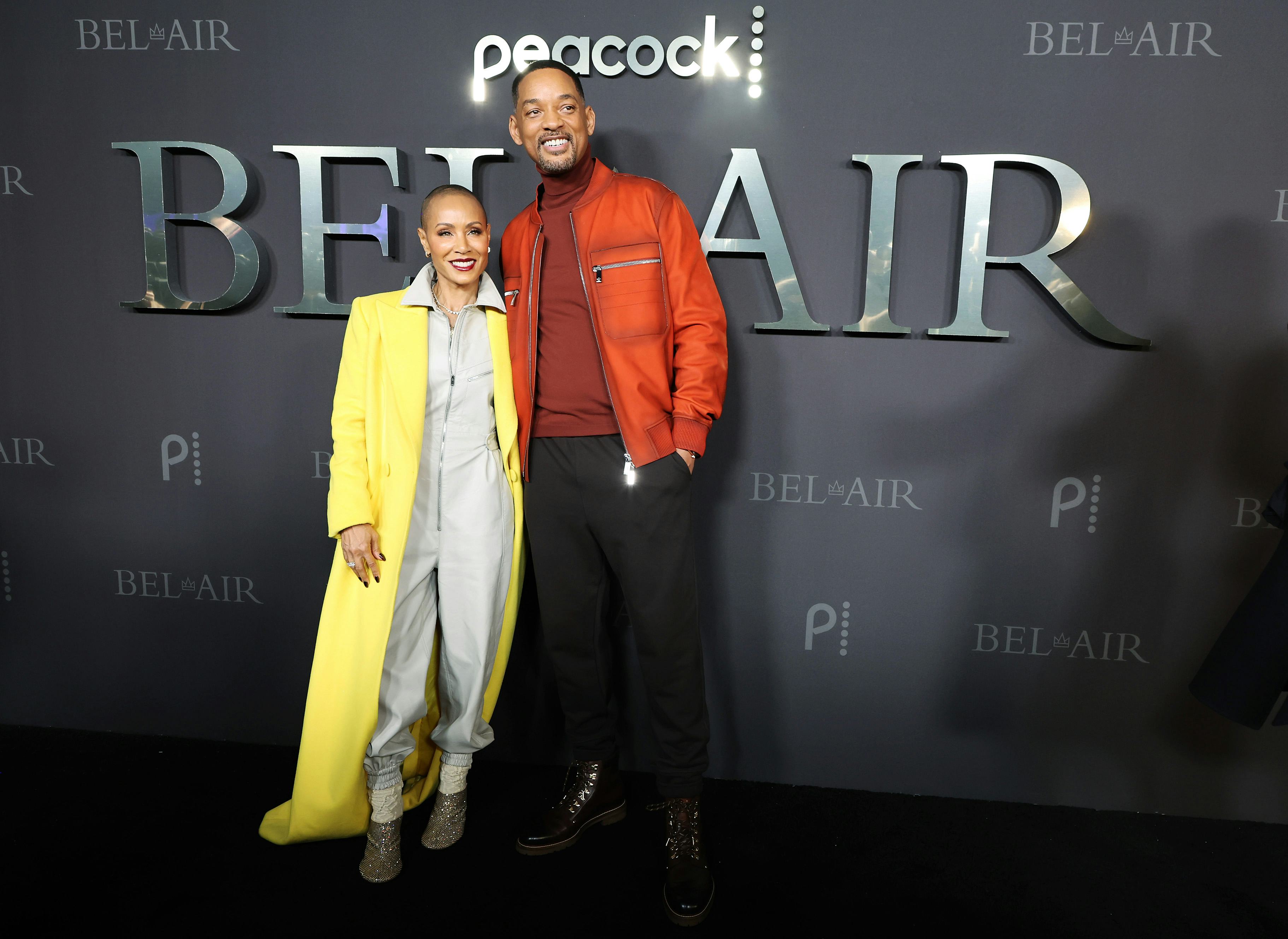 SANTA MONICA, CALIFORNIA - FEBRUARY 09: (L-R) Jada Pinkett Smith and Will Smith attend Peacock&rsquo;s new&hellip;