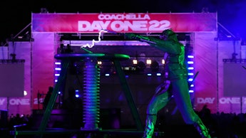 COACHELLA, CALIFORNIA - DECEMBER 31: Laser Girl Show performs at Coachella Crossroads Presents: DayO...