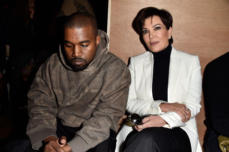 PARIS, FRANCE - MARCH 06: Kanye West and Kris Jenner attend the Givenchy show as part of the Paris...