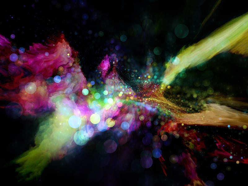 Nebula of paint and light on subject of art, design and creativity.