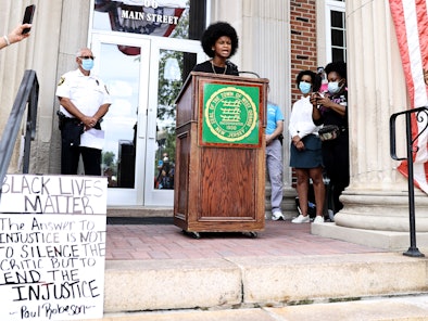 WEST ORANGE, NEW JERSEY - JUNE 06: Marley Dias speaks during a Black Lives Matter protest at the Mun...