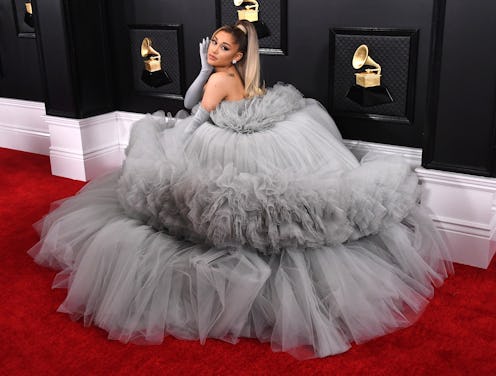 LOS ANGELES, CALIFORNIA - JANUARY 26: Ariana Grande arrives at the 62nd Annual GRAMMY Awards at Stap...