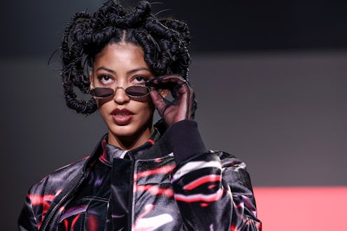 NEW YORK, NEW YORK - FEBRUARY 15: A model walks the runway for Marrisa Wilson during New York Fashio...