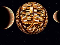 Alien Planets In Orbit Around A Dyson Sphere, Constructed By A Type 2 Civilization.