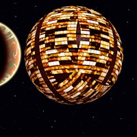 Alien Planets In Orbit Around A Dyson Sphere, Constructed By A Type 2 Civilization.