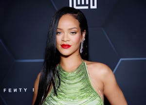 LOS ANGELES, CALIFORNIA - FEBRUARY 11: Rihanna celebrates Fenty Beauty & Fenty Skin at Goya Studios ...