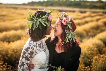 Two brides plan a destination-inspired wedding as one of the 2022 wedding trends.