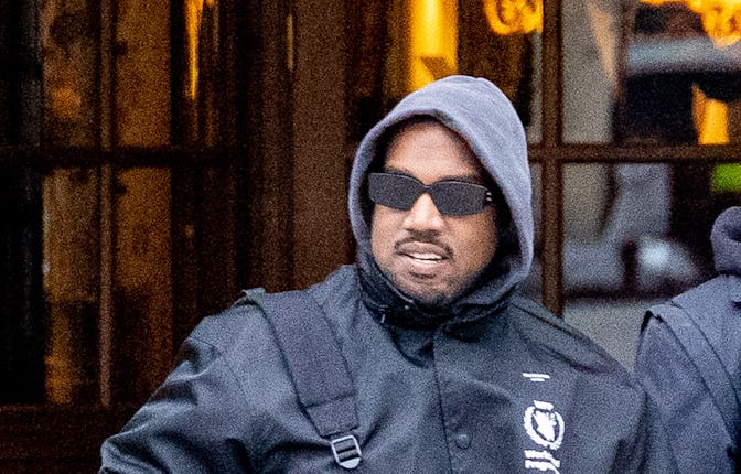 PARIS, FRANCE - JANUARY 26: Kanye West is seen on January 26, 2022 in Paris, France. (Photo by Marc ...