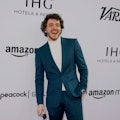 US rapper Jack Harlow arrives at the Variety 2021 Music Hitmakers Brunch presented by Peacock/Girls5...