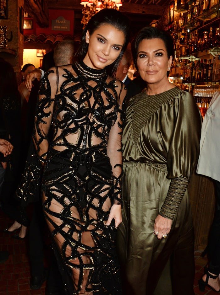 CANNES, FRANCE - MAY 15:  Kendall Jenner (L) and Kris Jenner attend a star-studded dinner hosted by ...