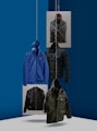 A selection of lightweight jackets, including (clockwise from top right) a Finisterre Nimbus, Levi's...