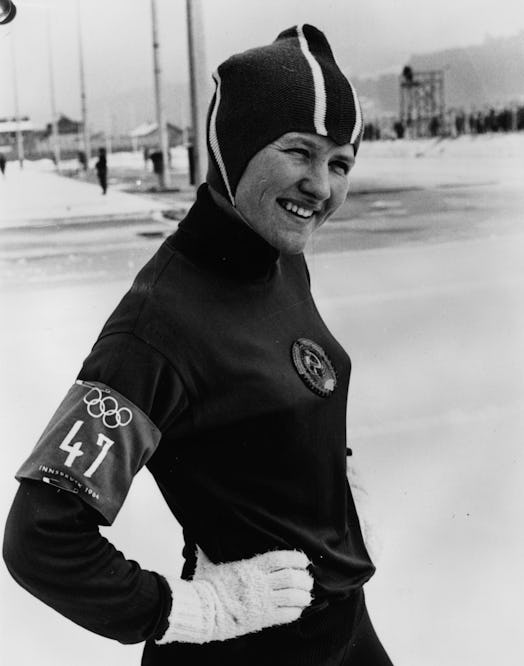 29th January 1964:  Russian speed-skating champion Lydia Skobilikova has a break from training at In...