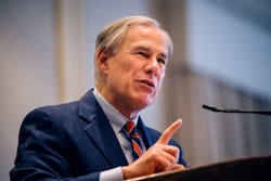 HOUSTON, TEXAS - OCTOBER 27: Texas Governor Greg Abbott speaks during the Houston Region Business Co...