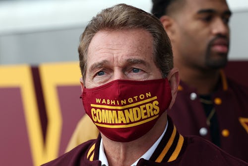 LANDOVER, MARYLAND - FEBRUARY 02: Former player Joe Theismann looks on during the announcement of th...
