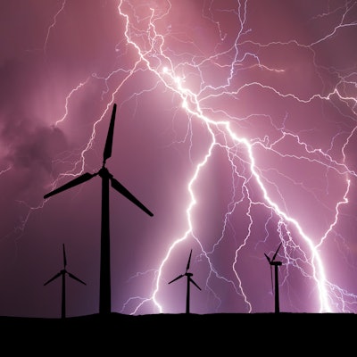 multiple lightning strikes in a field 