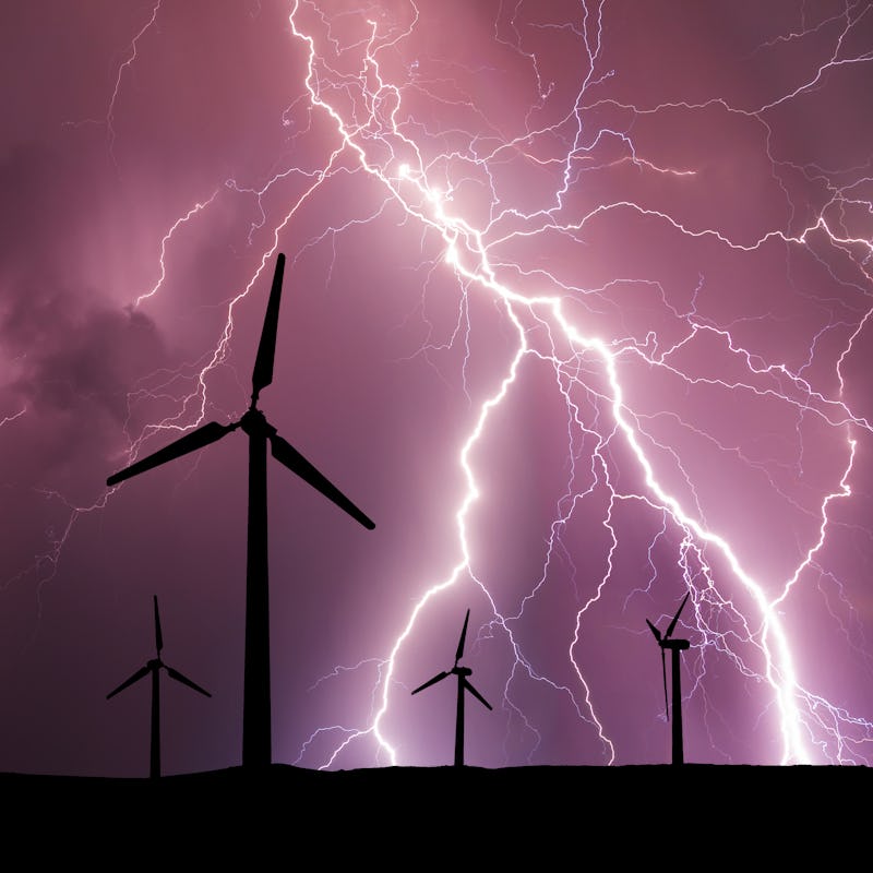 multiple lightning strikes in a field 