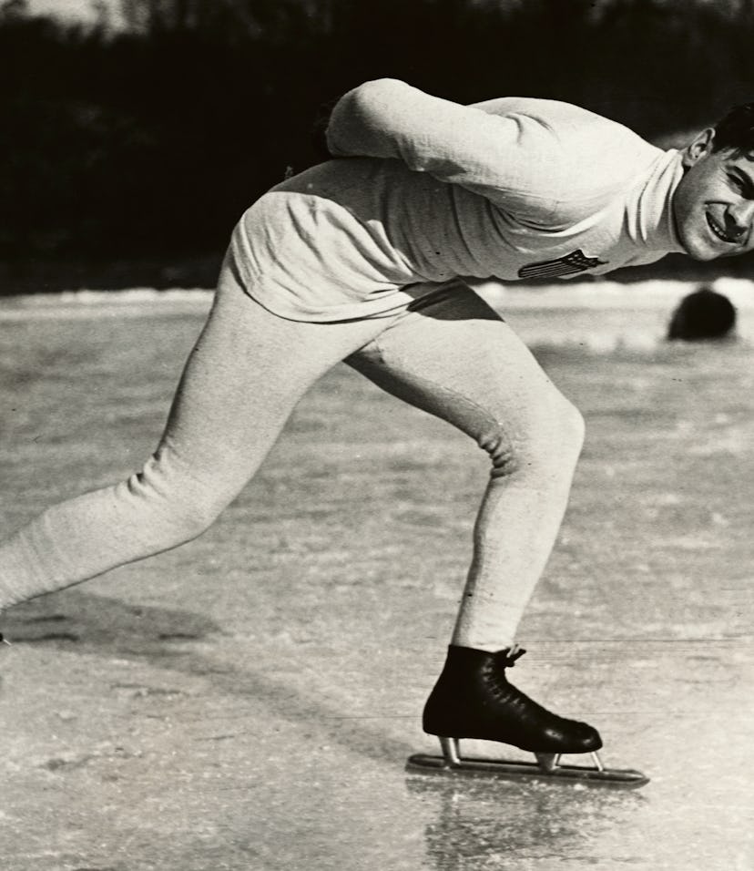 Charles Jewtraw (USA) became the first American to win a gold medal in Winter Olympic competition wh...