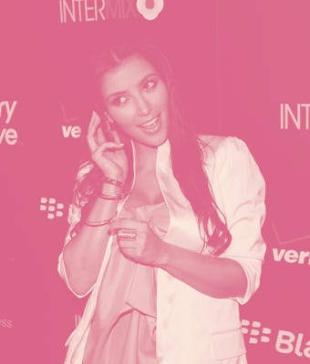 LOS ANGELES, CA - AUGUST 27: Kim Kardashian arrives to the launch party of the pink Blackberry Curv...