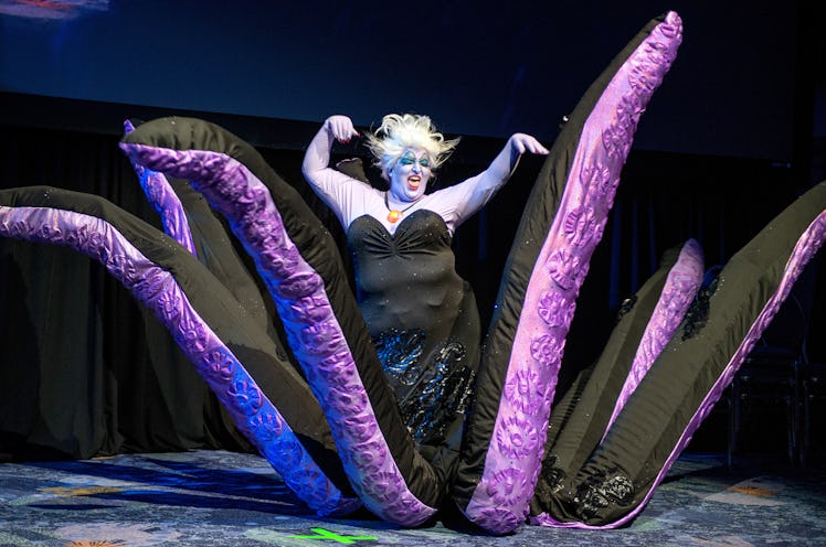 Judith Grivich dressed as Ursula the Sea Witch competes in the Mousequearde costume contest at D23 E...