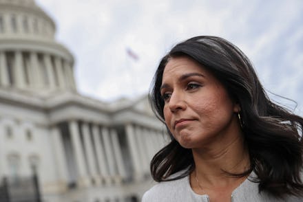 WASHINGTON, DC  JANUARY 10: Democratic Presidential candidate Rep. Tulsi Gabbard (D-HI) speaks to re...