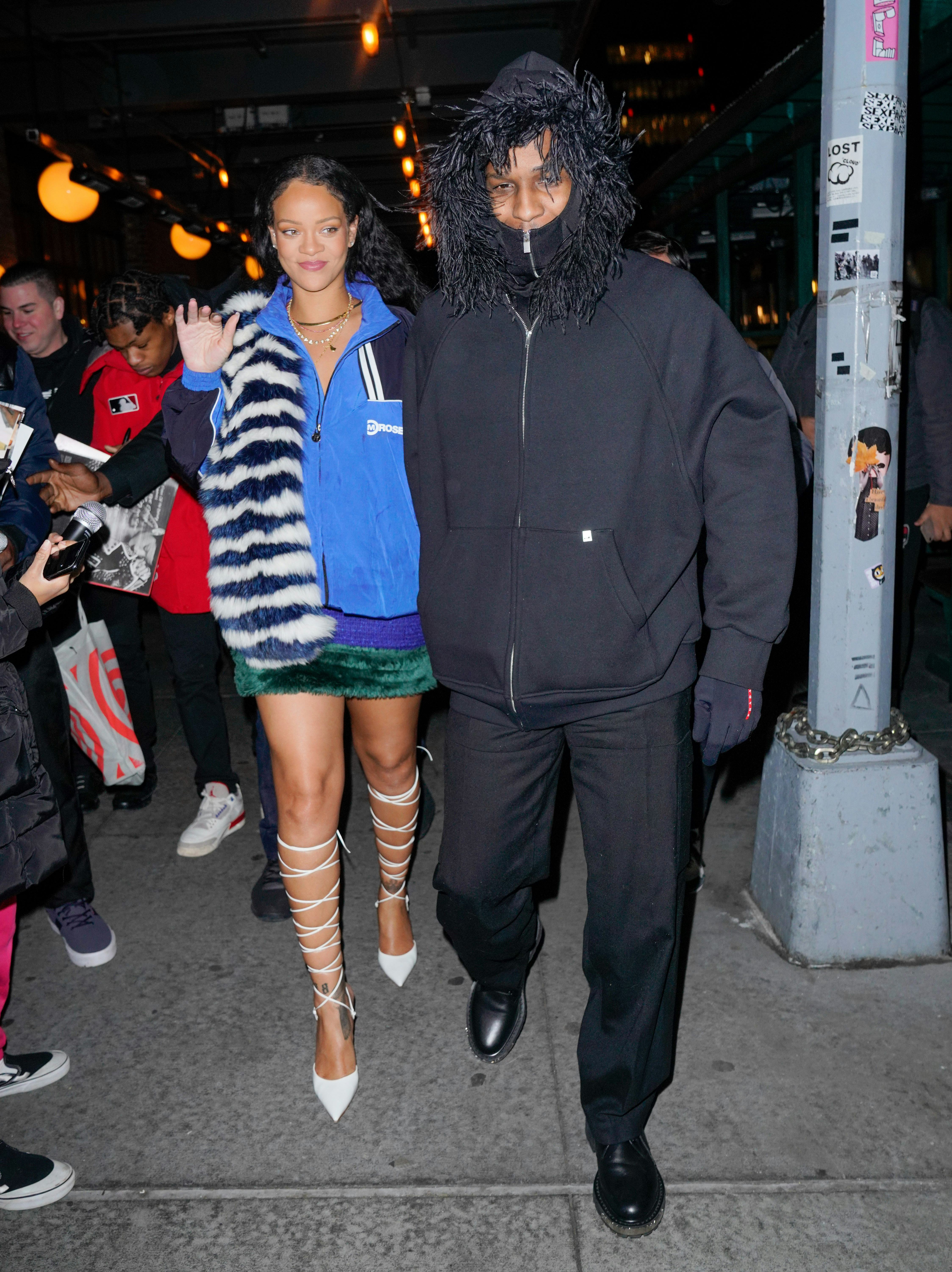 Rihanna and A$AP Rocky leave Pastis in New York City.