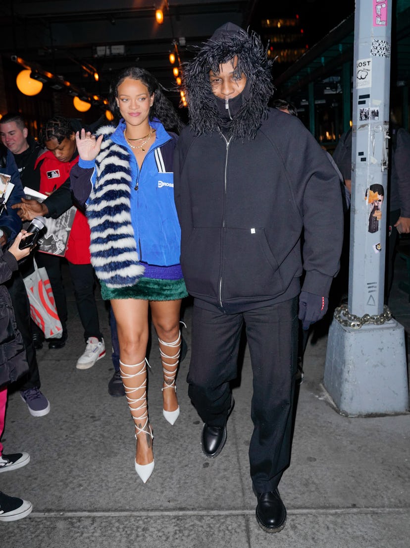 Rihanna and A$AP Rocky leave Pastis in New York City.