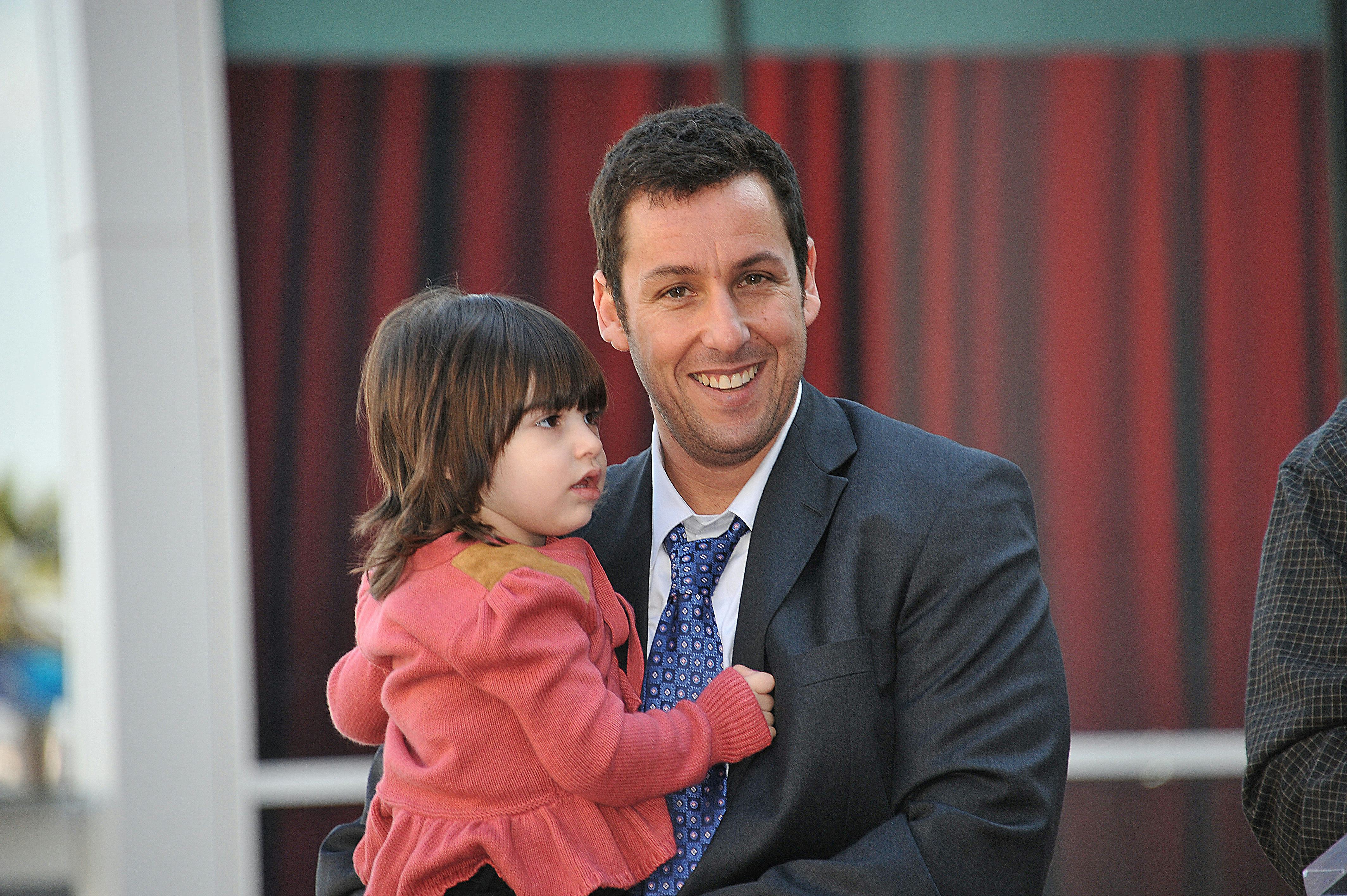 Actor Adam Sandler and his daughter attend the ceremony honoring him with the 2,431st Star on The Ho...