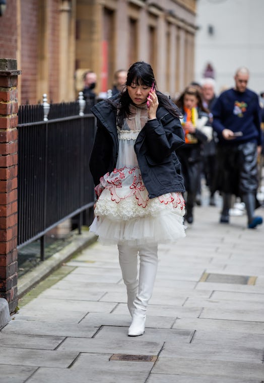 Susie Lau aka Susie Bubble at London Fashion Week Fall/Winter 2022.