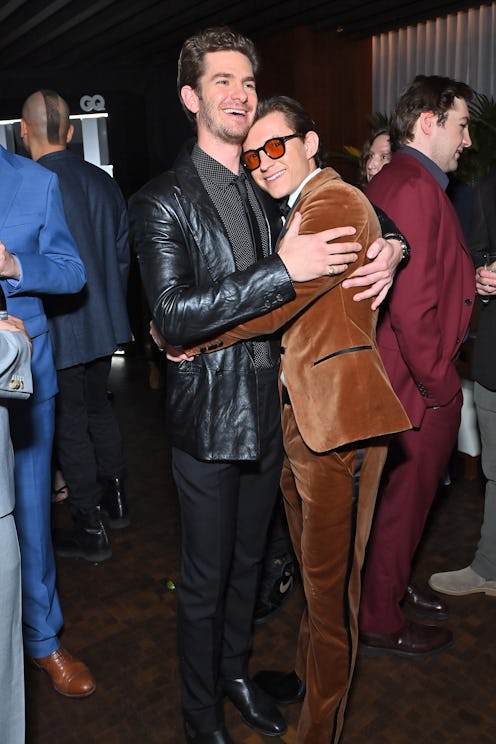 WEST HOLLYWOOD, CALIFORNIA - NOVEMBER 18: Andrew Garfield and Tom Holland attend the 2021 GQ Men of ...