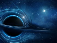 Illustration of the event horizon of a black hole, created on June 16, 2021. (Illustration by Tobias...