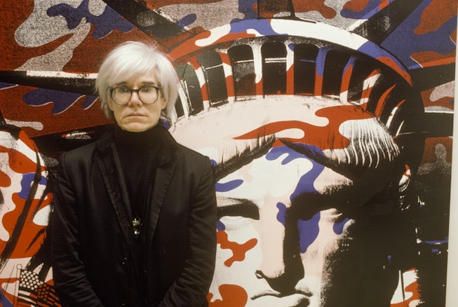 FRANCE - APRIL 22:  Andy Warhol paints the Statue of Liberty in Paris, France on April 22nd, 1986.  ...